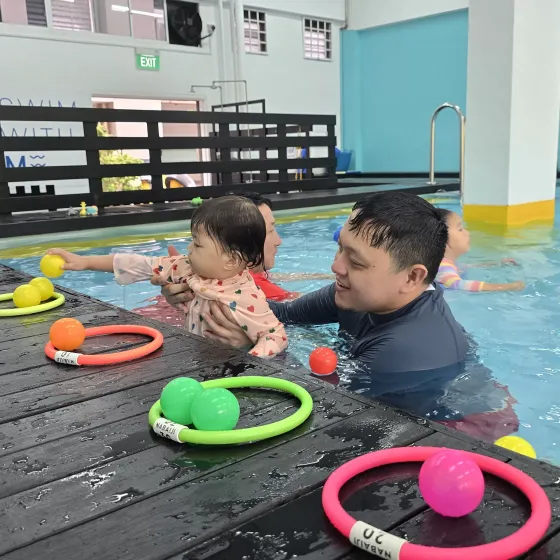 Babies and coaches in Marsden's indoor heated pool